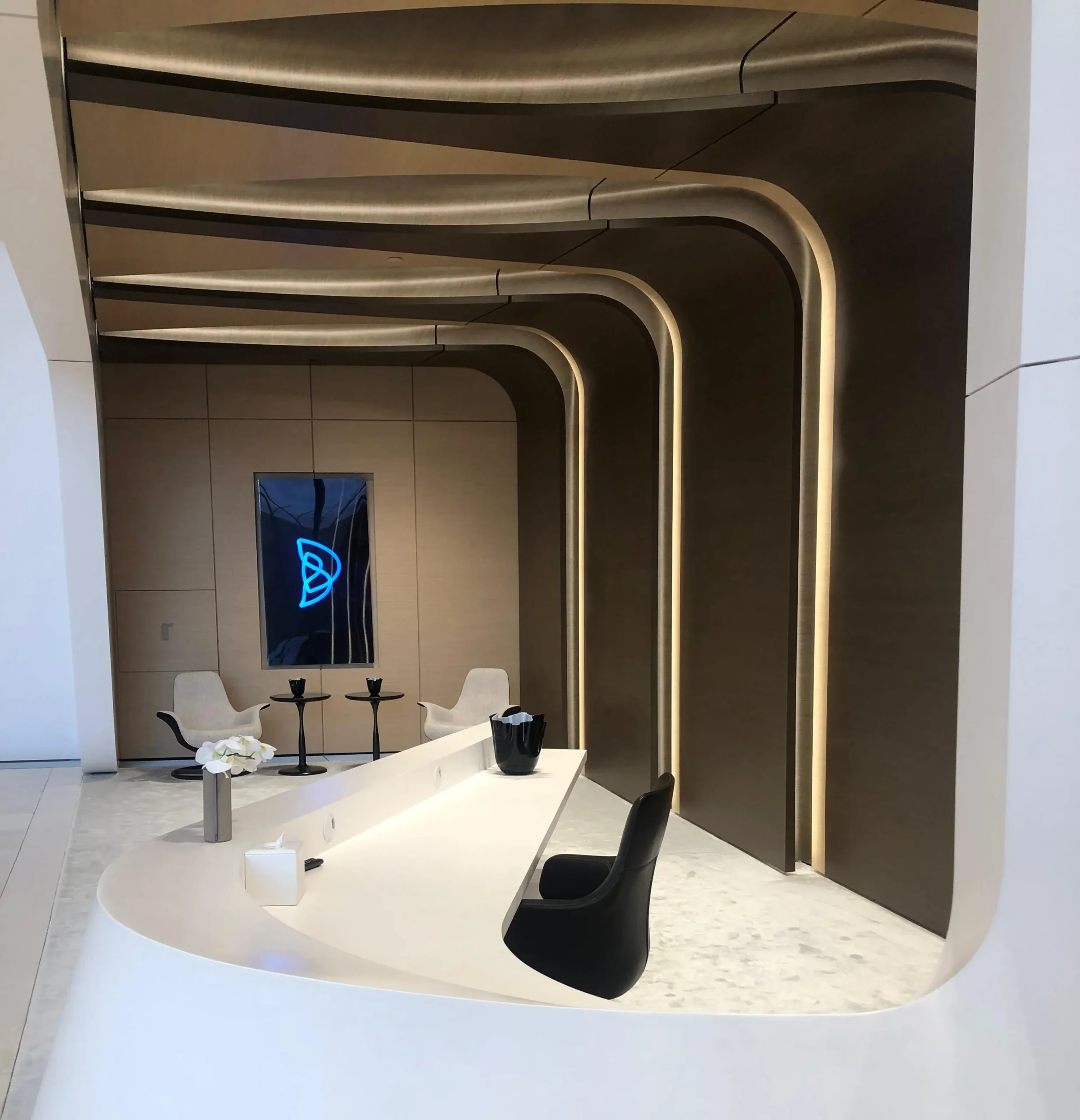 Curved Reception Counter Cladding 2